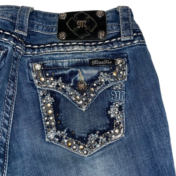 Miss Me Denim - Miss Me 28 bling rhinestones boot jeans